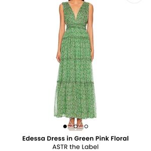 ASTR the label floral chiffon dress - green with pink floral